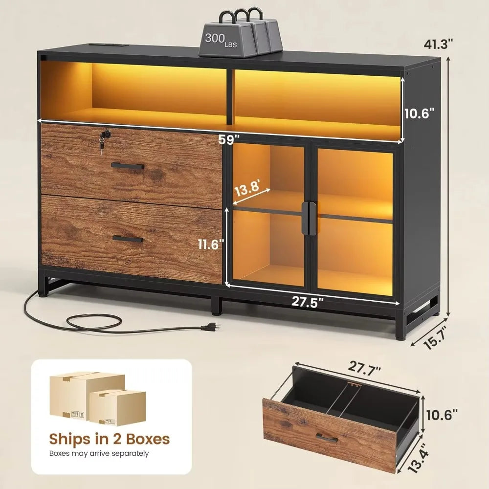 2-Drawer Lockable Filing Cabinet — Home Office