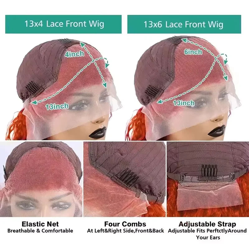 Brazilian Deep Wave Ginger Lace Front Wig