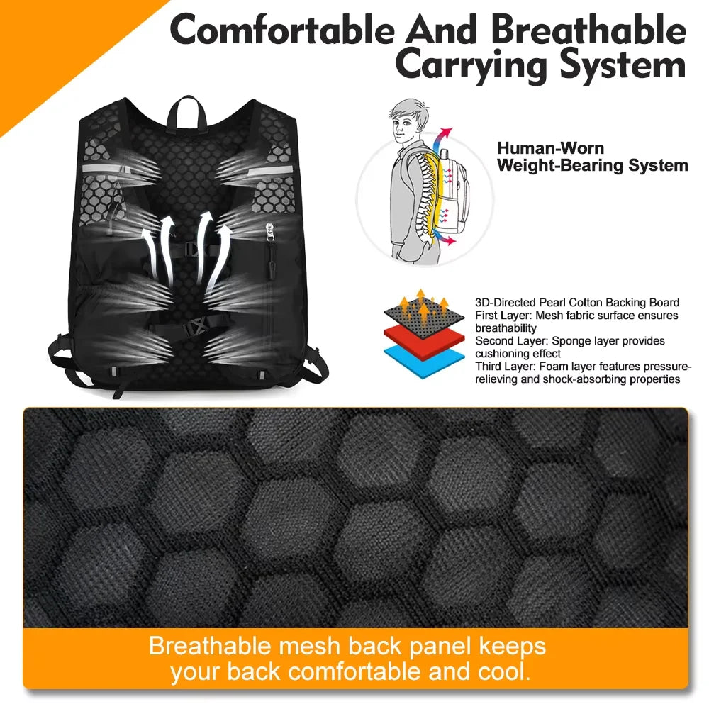 Trail Running Hydration Vest Backpack — Flask & Bladder Options