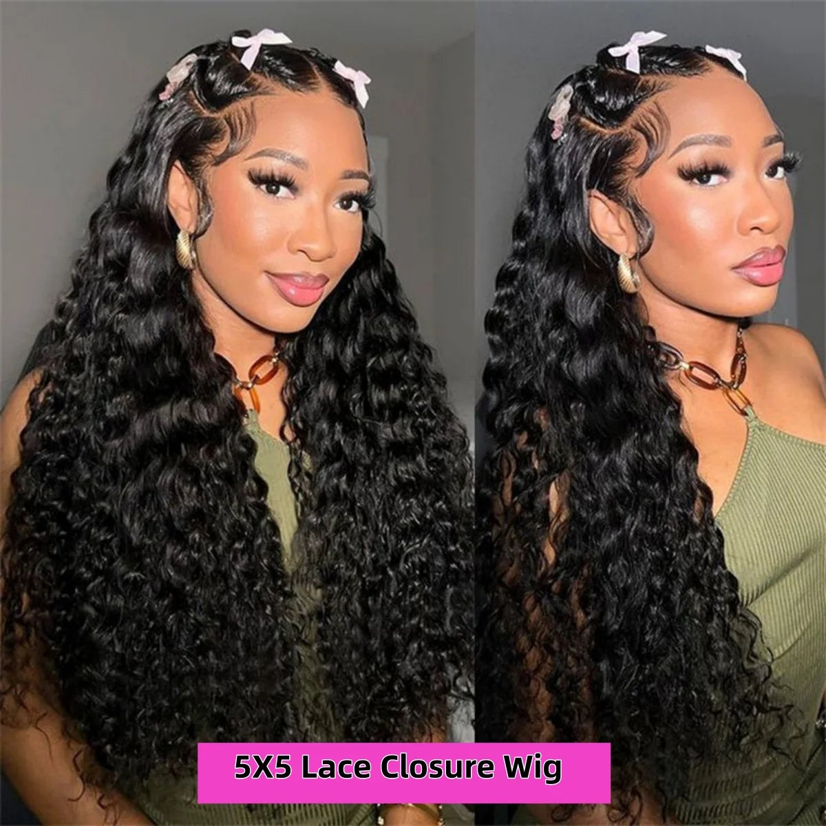 Burmese Curly Deep Wave HD Lace Front Wig