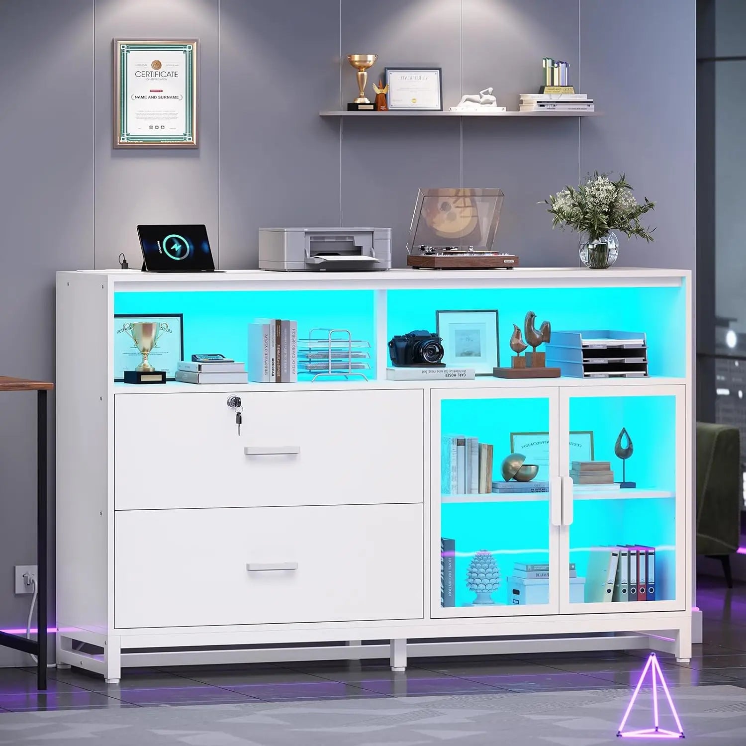 2-Drawer Lockable Filing Cabinet — Home Office