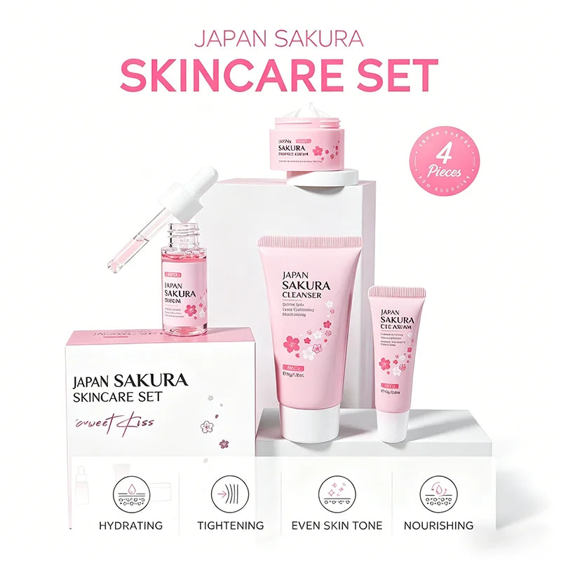 Laikou Sakura Skin Care Gift Set — Cleanser, Serum & Eye Cream