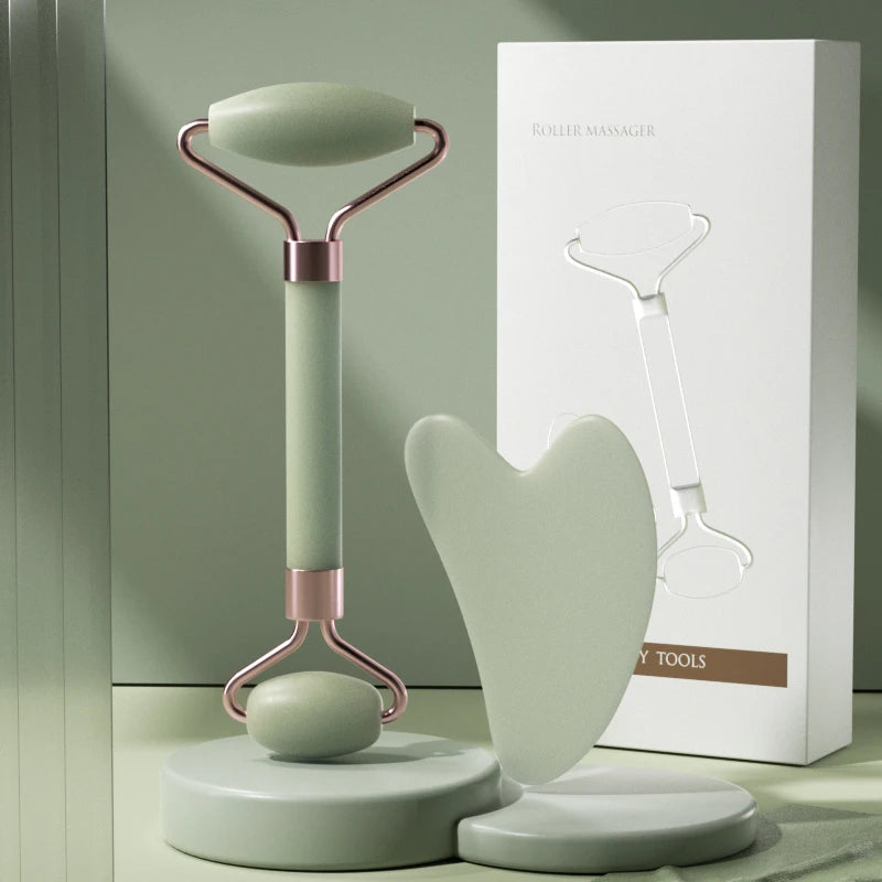 Rose Quartz Face Roller & Gua Sha Set