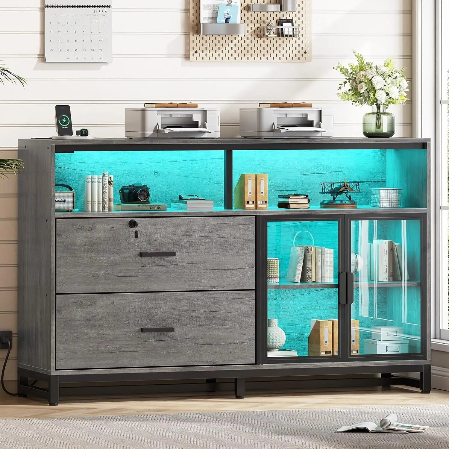 2-Drawer Lockable Filing Cabinet — Home Office