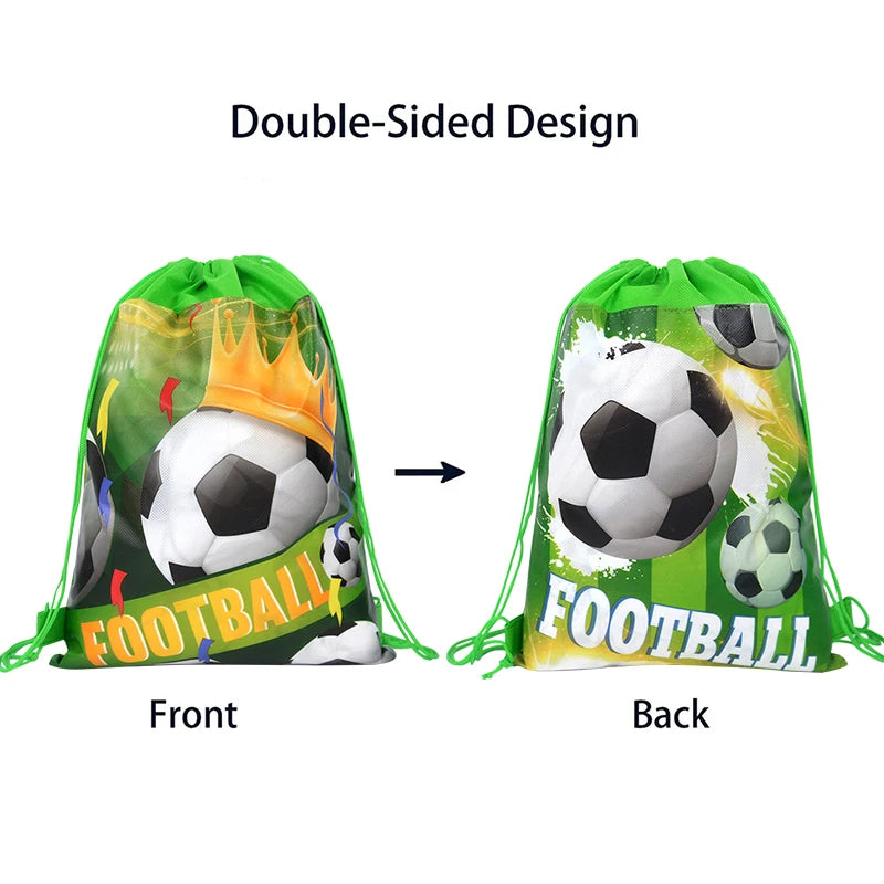 Football Drawstring Gift Bags — 10/20 Pack