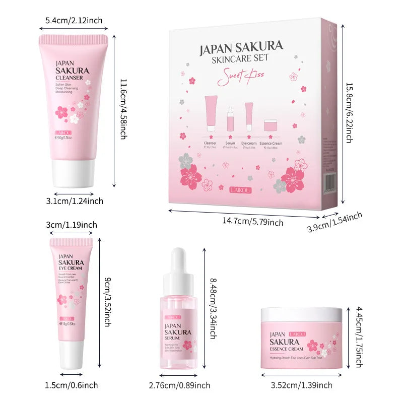 Laikou Sakura Skin Care Gift Set — Cleanser, Serum & Eye Cream