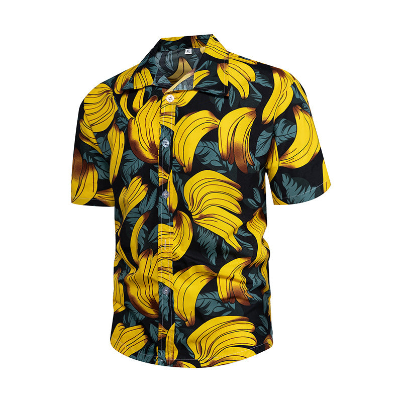Hawaiian Style Seaside Floral Beach Summer Thin Section Trend Loose Casual Vacation Shirt Floral Shirt Men&