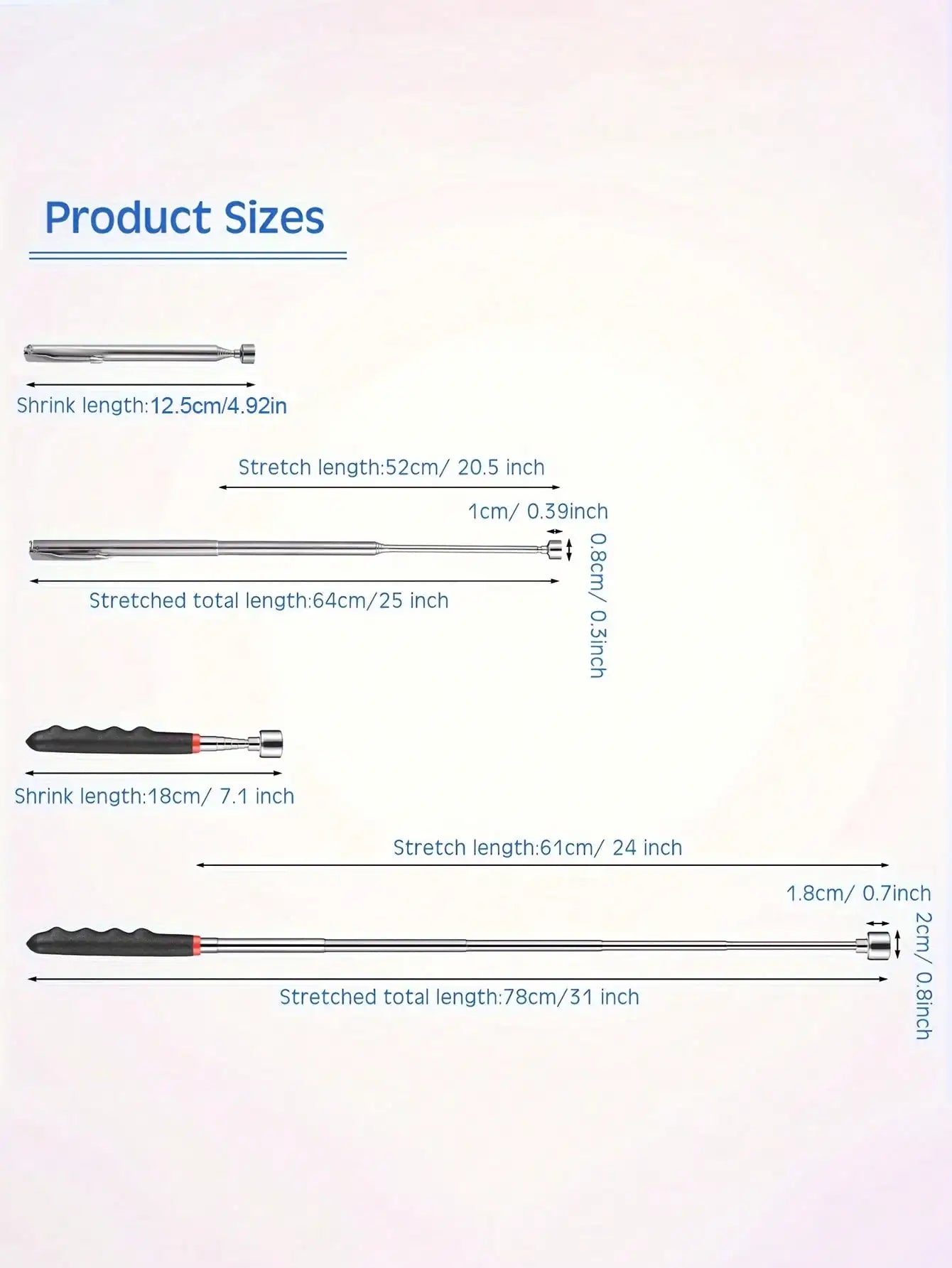Telescopic Magnetic Pickup Tool with LED