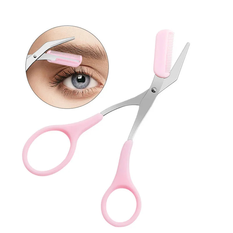 Stainless Steel Eyebrow Razor & Scissors Set