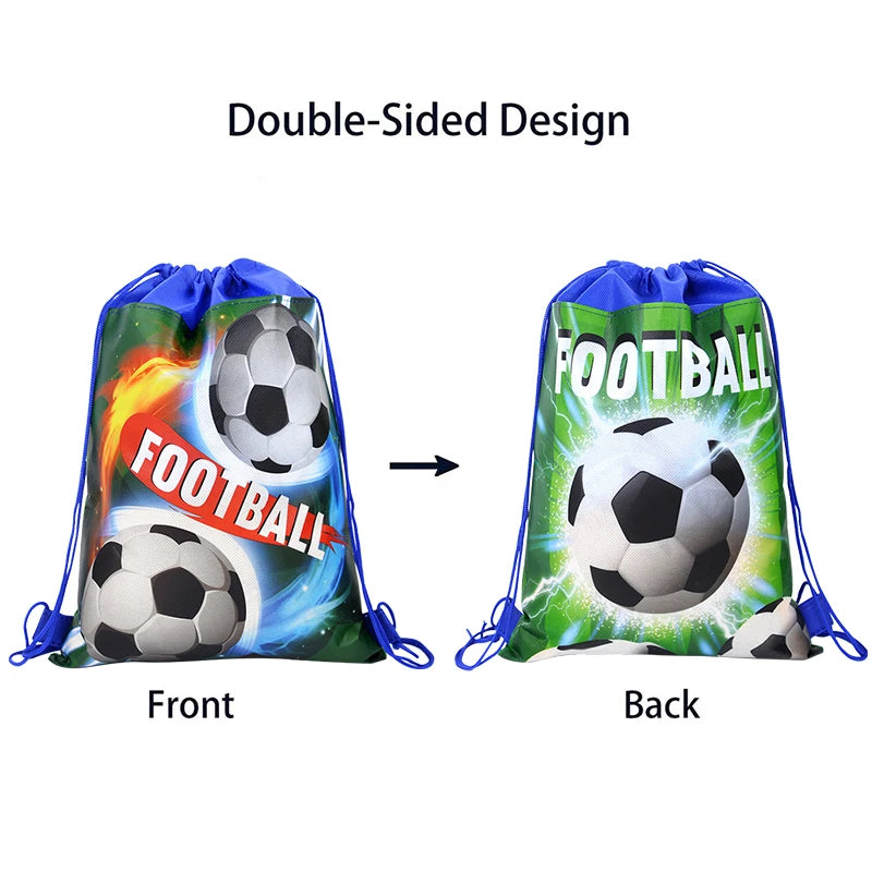 Football Drawstring Gift Bags — 10/20 Pack