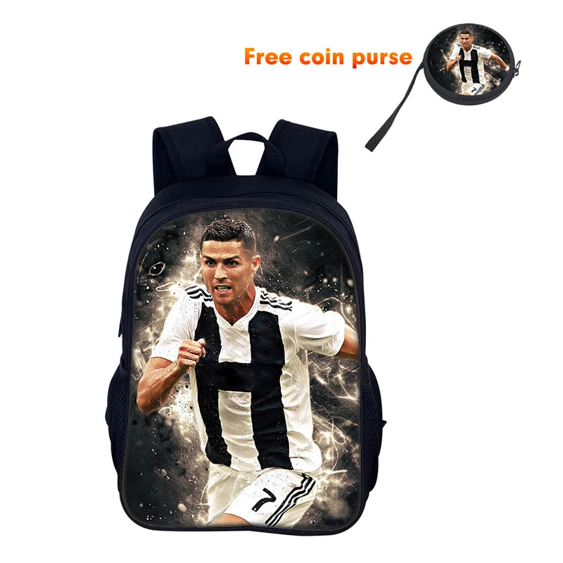 Ronaldo CR Football Star School Backpack
