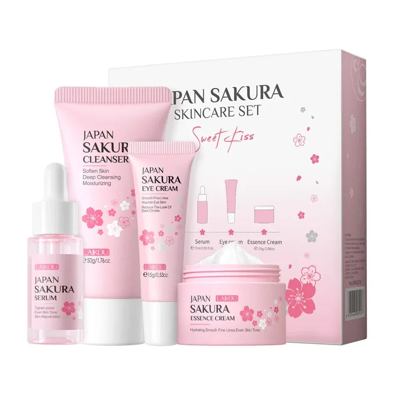 Laikou Sakura Skin Care Gift Set — Cleanser, Serum &amp; Eye Cream