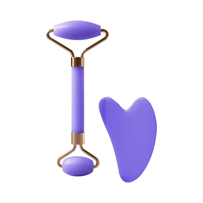 Rose Quartz Face Roller &amp; Gua Sha Set