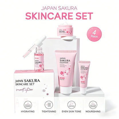 Laikou Sakura Skin Care Gift Set — Cleanser, Serum &amp; Eye Cream