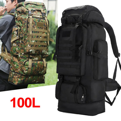 100L Outdoor Camping &amp; Hiking Backpack