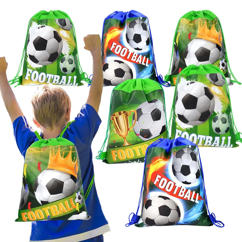 Football Drawstring Gift Bags — 10/20 Pack