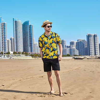 Hawaiian Style Seaside Floral Beach Summer Thin Section Trend Loose Casual Vacation Shirt Floral Shirt Men&amp;amp;amp;amp;amp;amp;amp;amp;