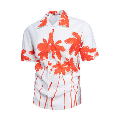 Hawaiian Style Seaside Floral Beach Summer Thin Section Trend Loose Casual Vacation Shirt Floral Shirt Men&amp;amp;amp;amp;amp;amp;amp;amp;