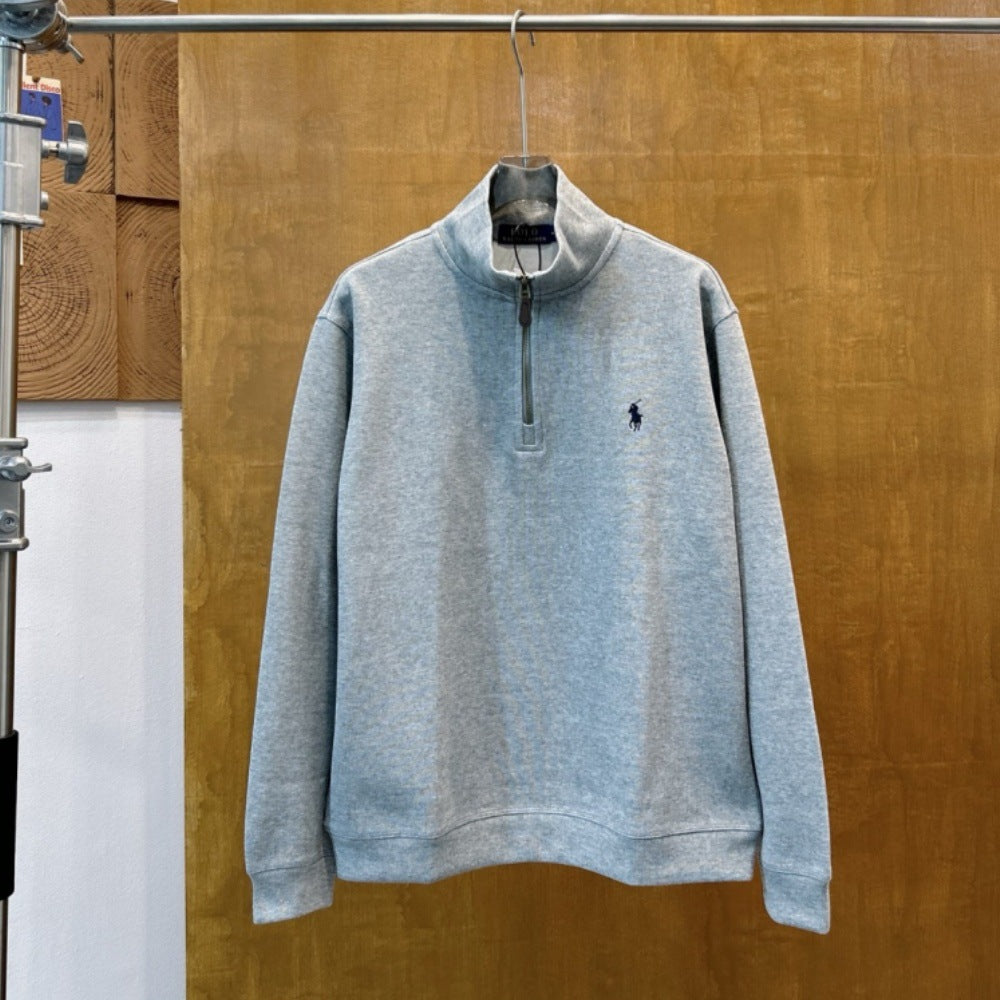 Cotton Retro Style Half-zip Sweater Long-sleeved Sweatshirt Men&amp;