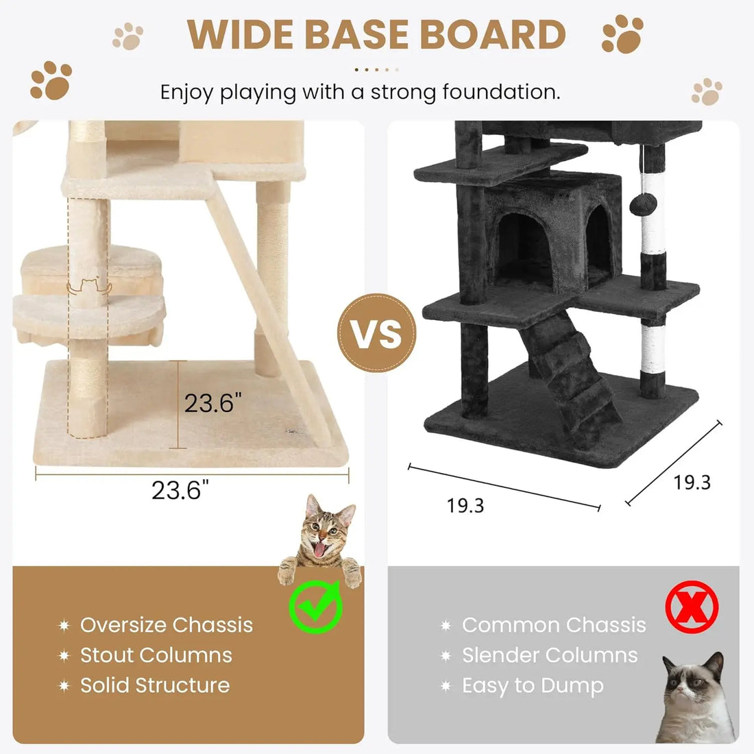 65-Inch Indoor Cat Tree Tower — Multi-Level Plush Perches