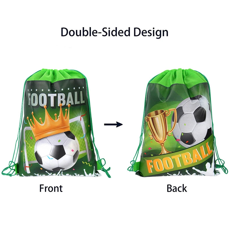 Football Drawstring Gift Bags — 10/20 Pack