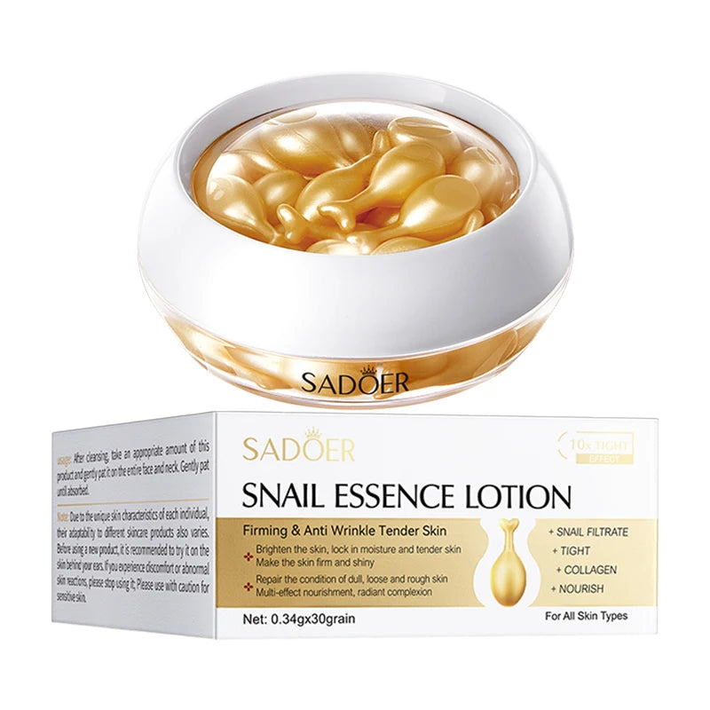 SADOER Snail Face Serum Capsules — 30pcs Hydrating