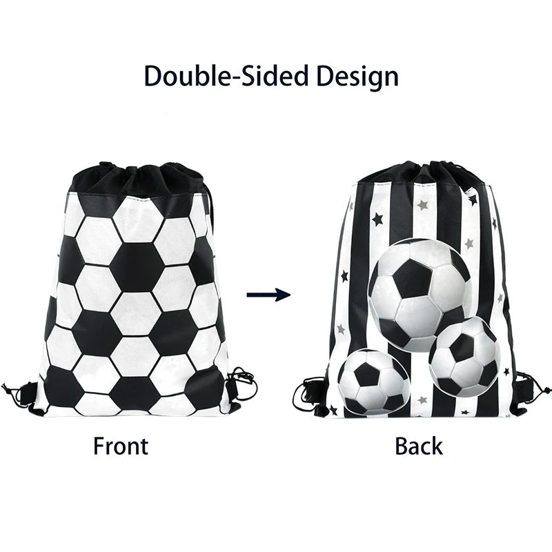 Football Drawstring Gift Bags — 10/20 Pack