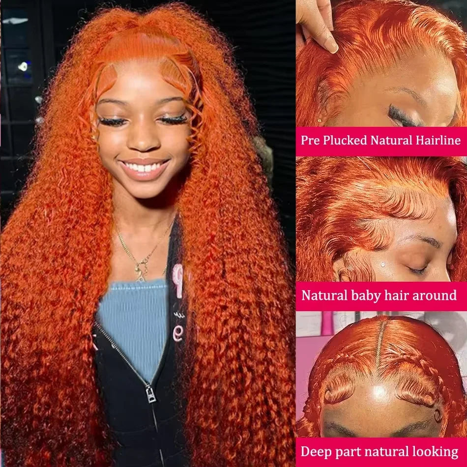 Brazilian Deep Wave Ginger Lace Front Wig