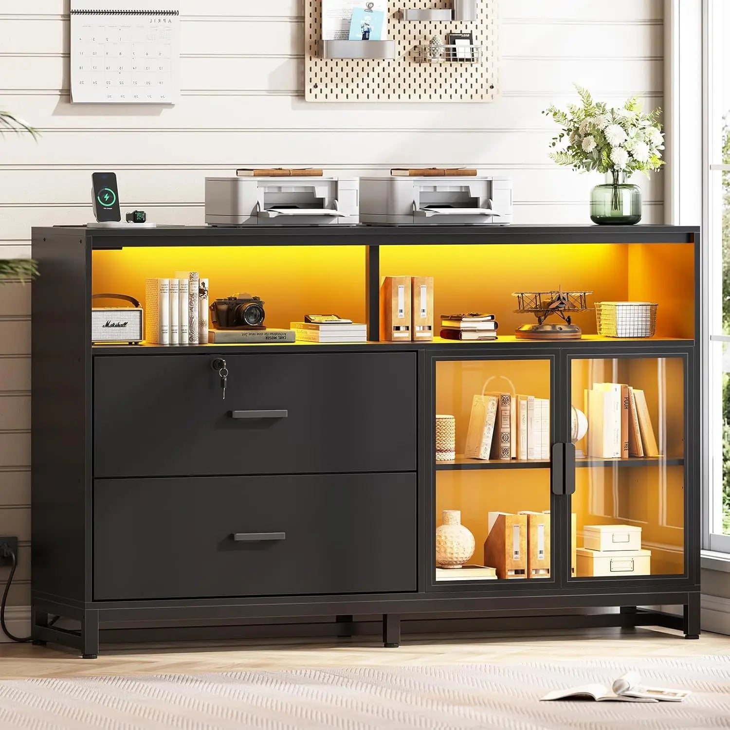 2-Drawer Lockable Filing Cabinet — Home Office