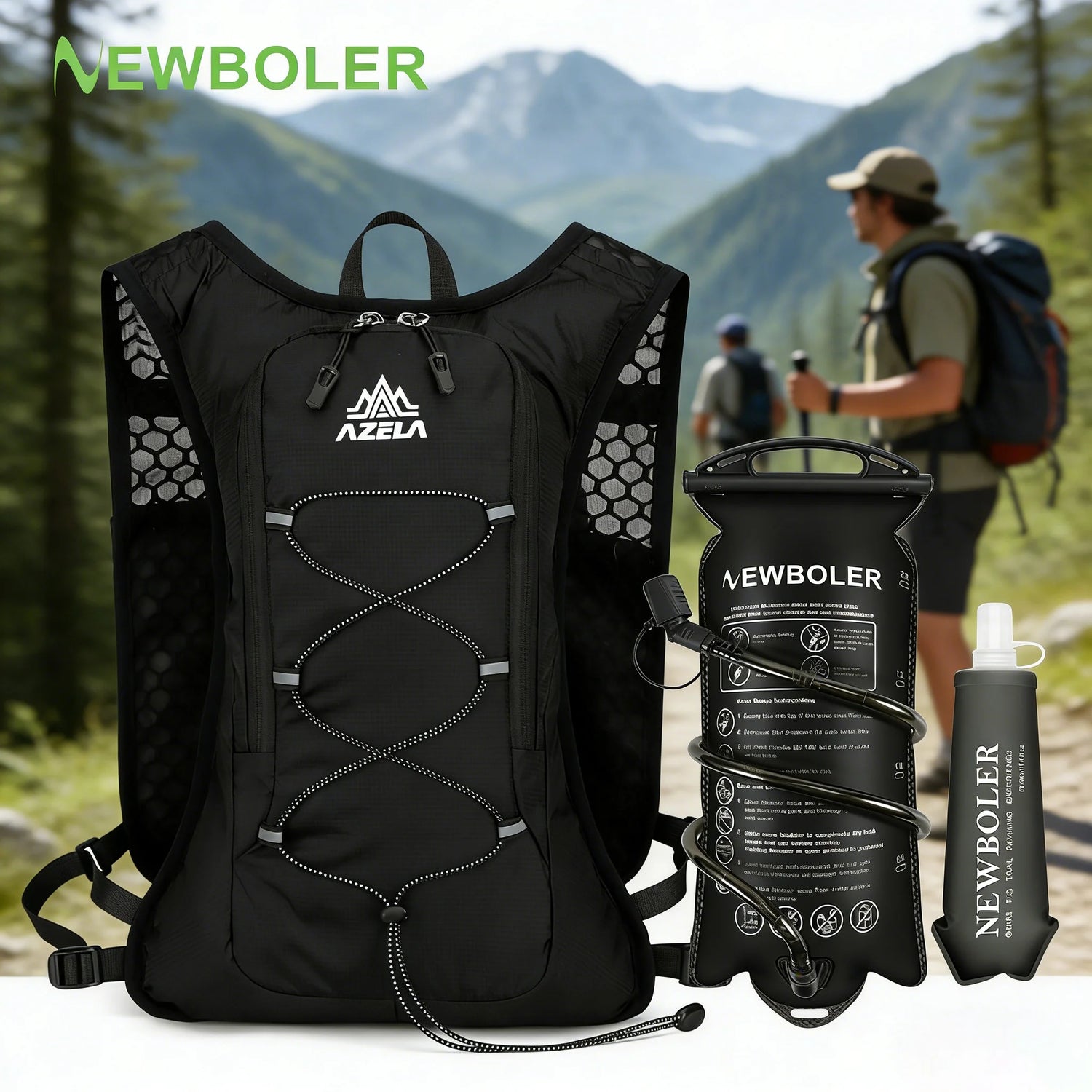 Trail Running Hydration Vest Backpack — Flask &amp; Bladder Options