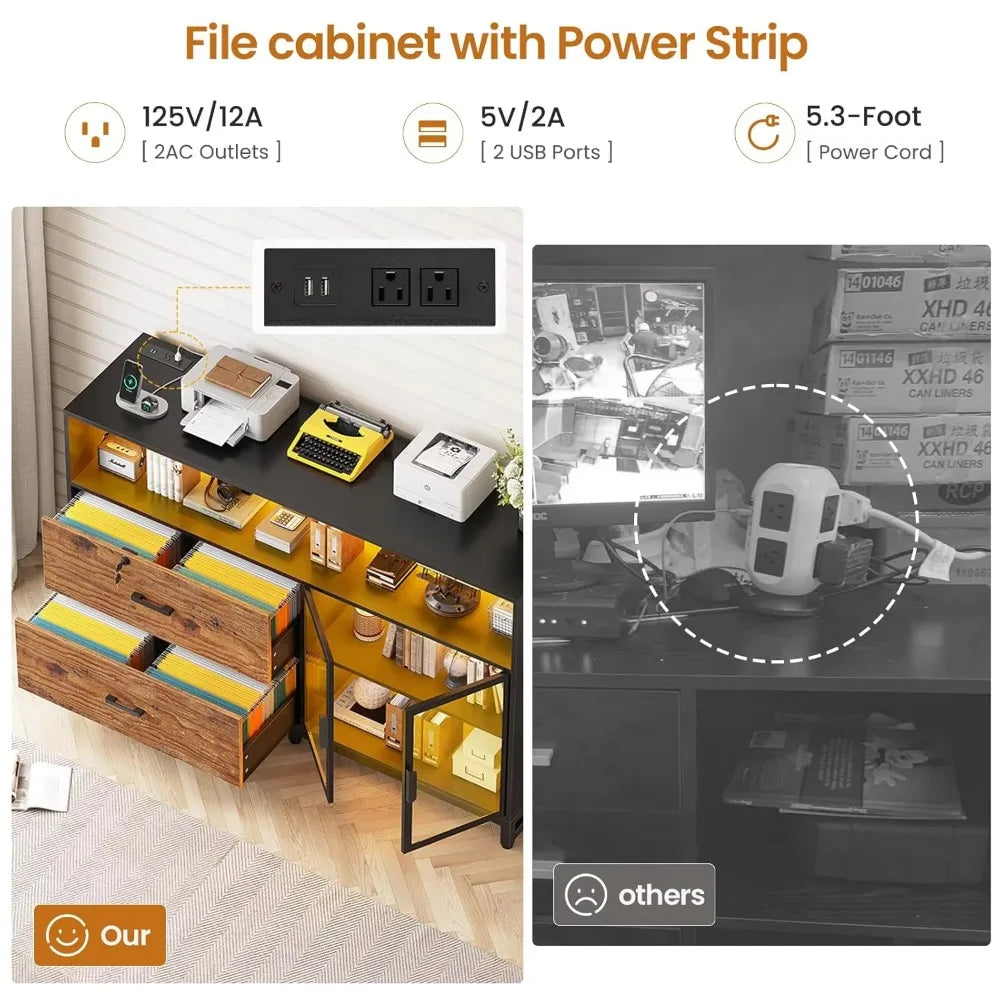2-Drawer Lockable Filing Cabinet — Home Office