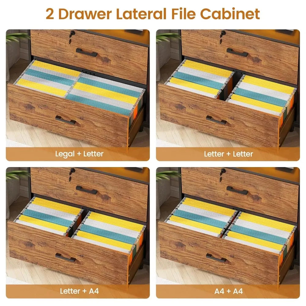 2-Drawer Lockable Filing Cabinet — Home Office