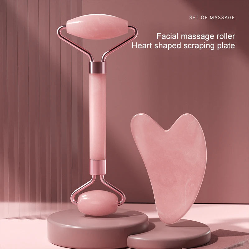 Rose Quartz Gua Sha Stone — Heart Shaped