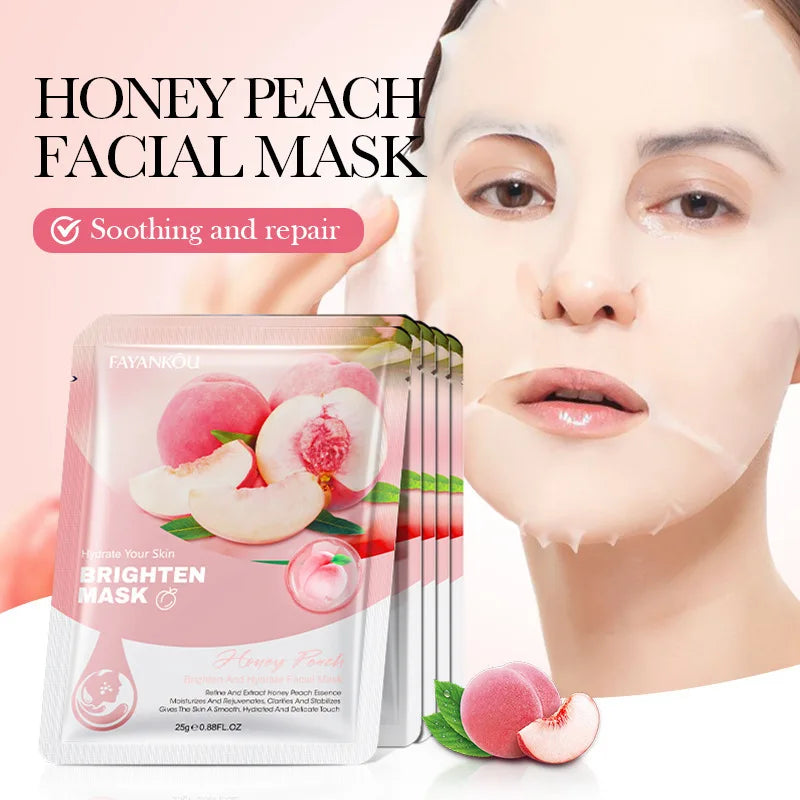 Fruit Facial Sheet Masks — 10pcs Moisturising &amp; Brightening