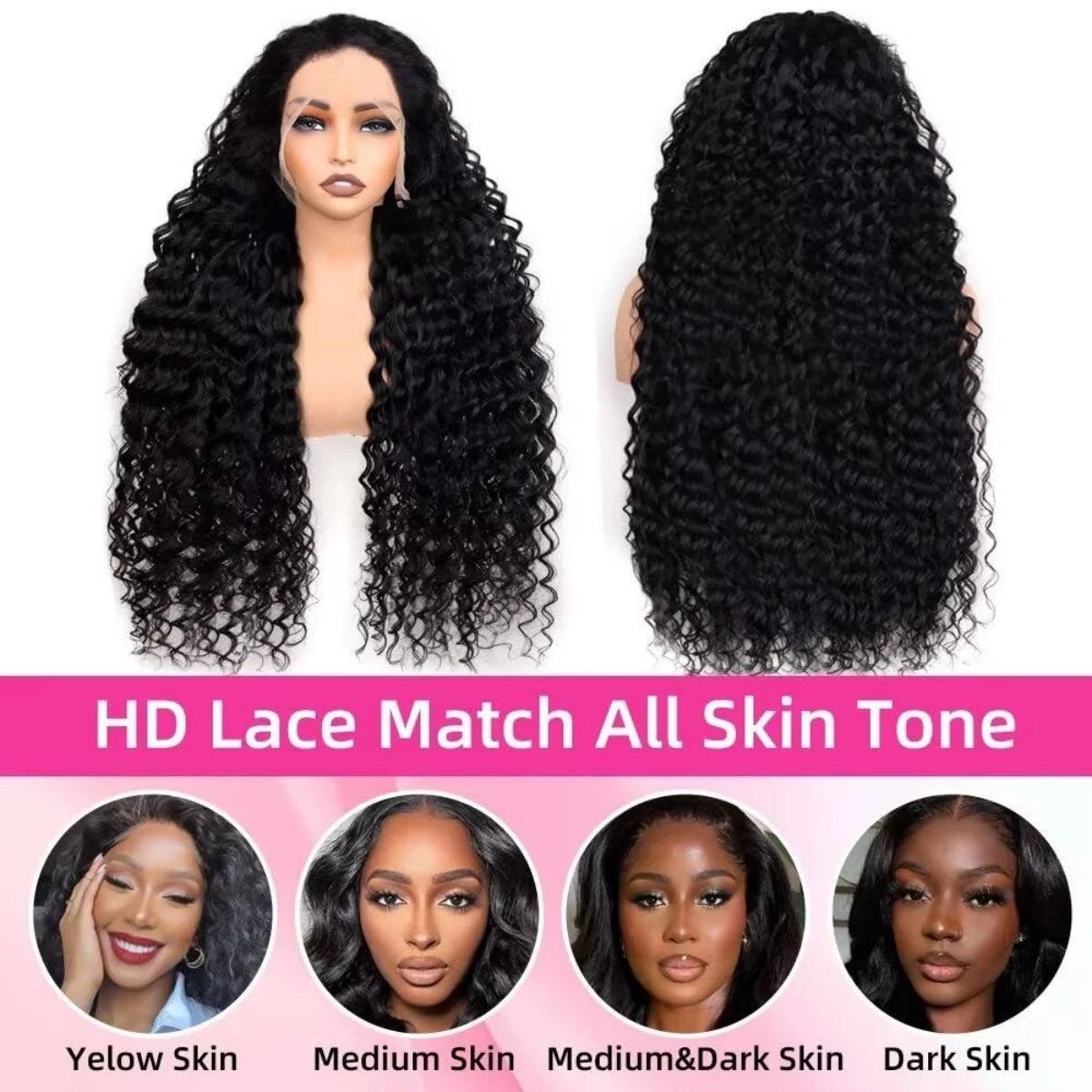 Burmese Curly Deep Wave HD Lace Front Wig